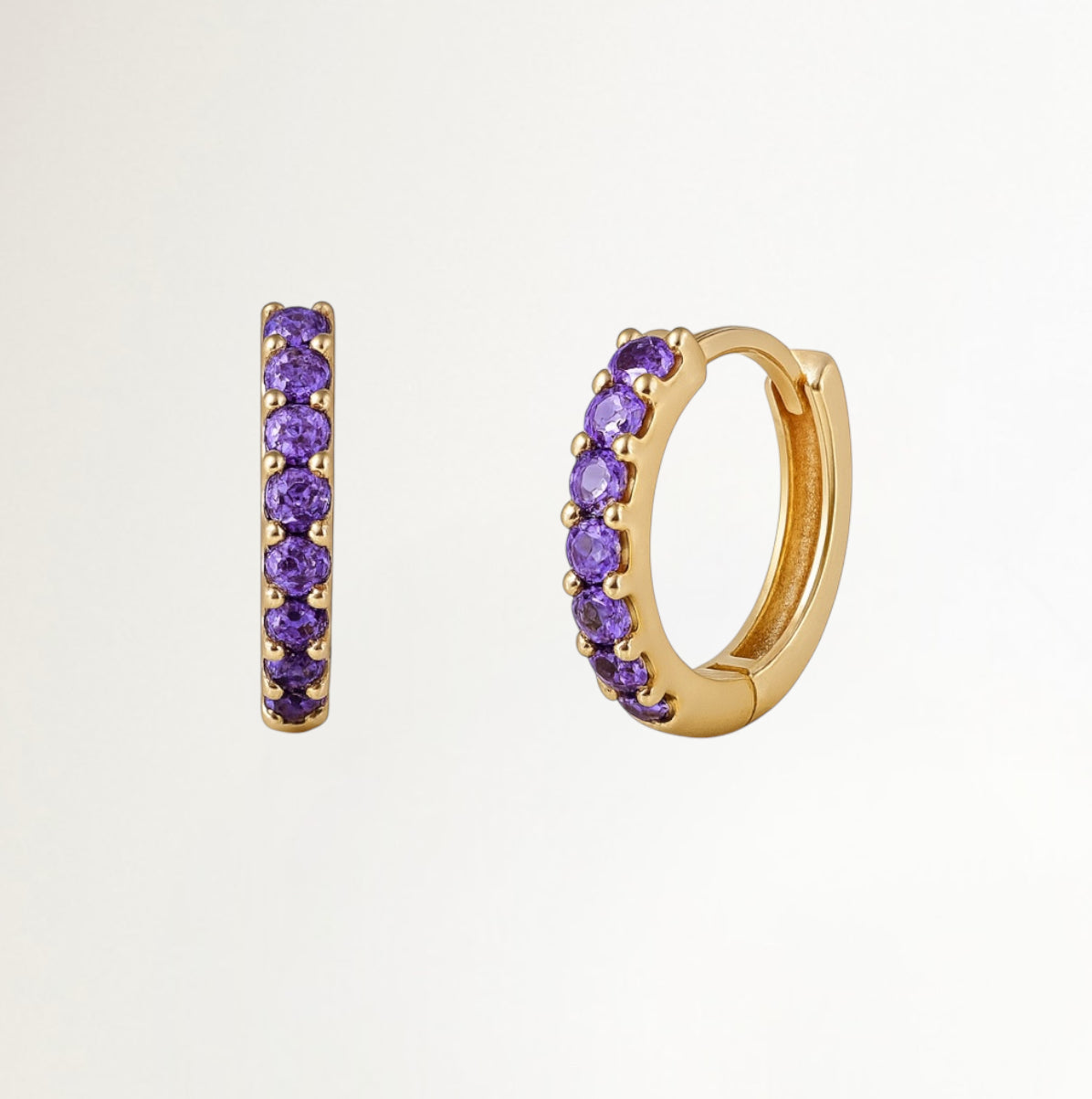 ARGOLLAS DORADAS CIRCONES MORADOS