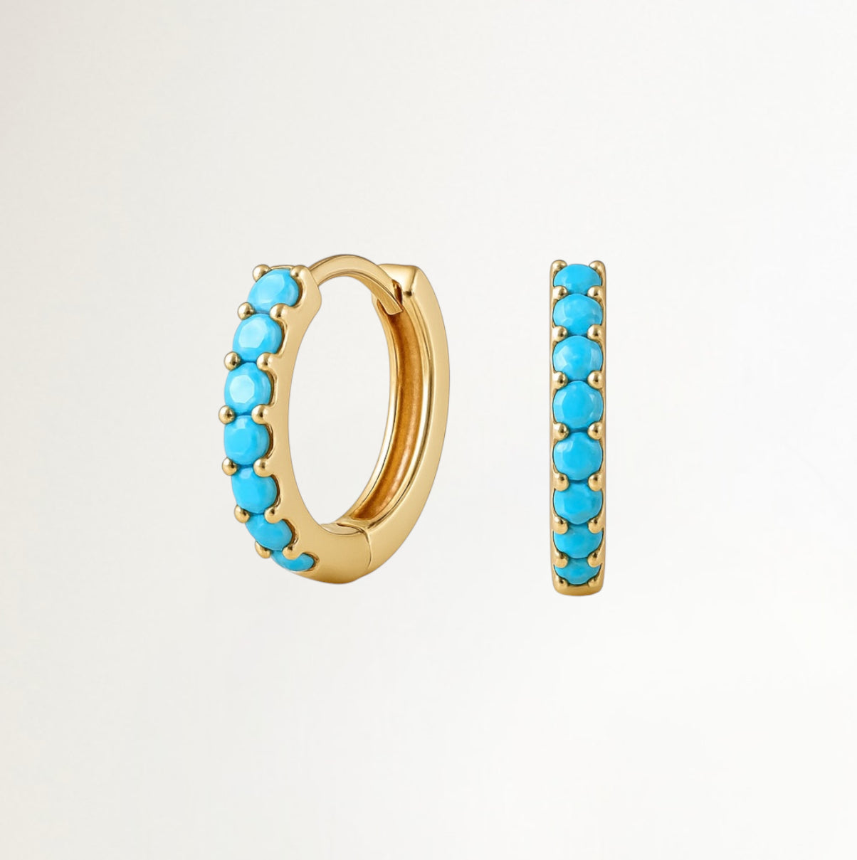 ARGOLLAS DORADAS CON CIRCONES TURQUESA
