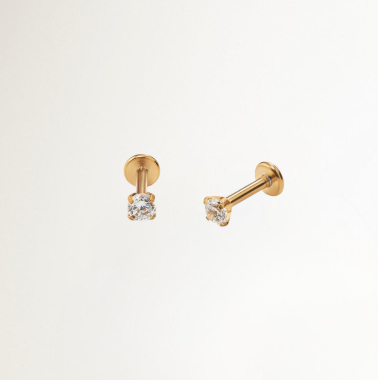 PIERCING SOLITARIO BAÑADO EN ORO (1 UNIDAD)