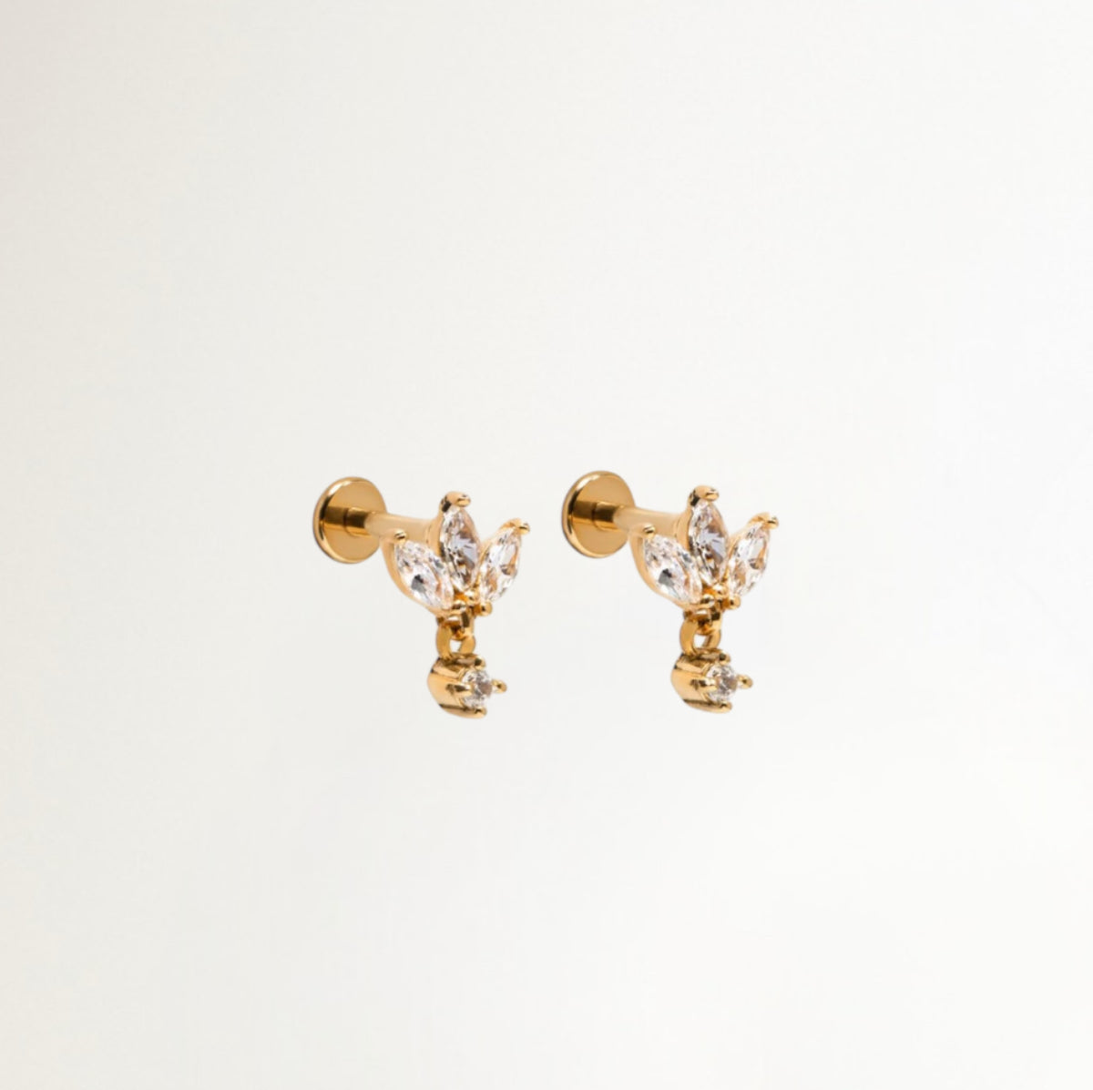 PIERCING RAMO BRILLANTE BAÑADO EN ORO (1 UNIDAD)