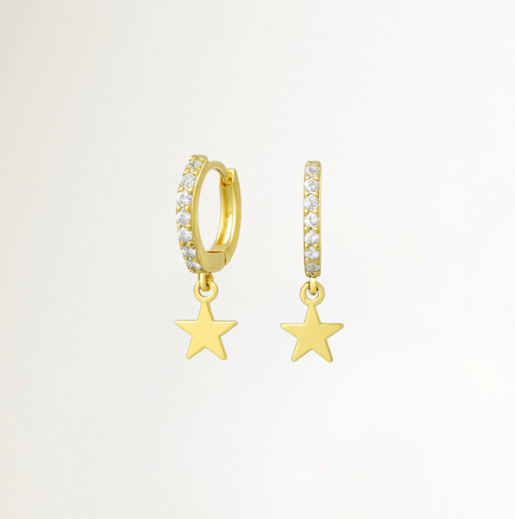 ARITOS ESTRELLA BAÑADAS EN ORO