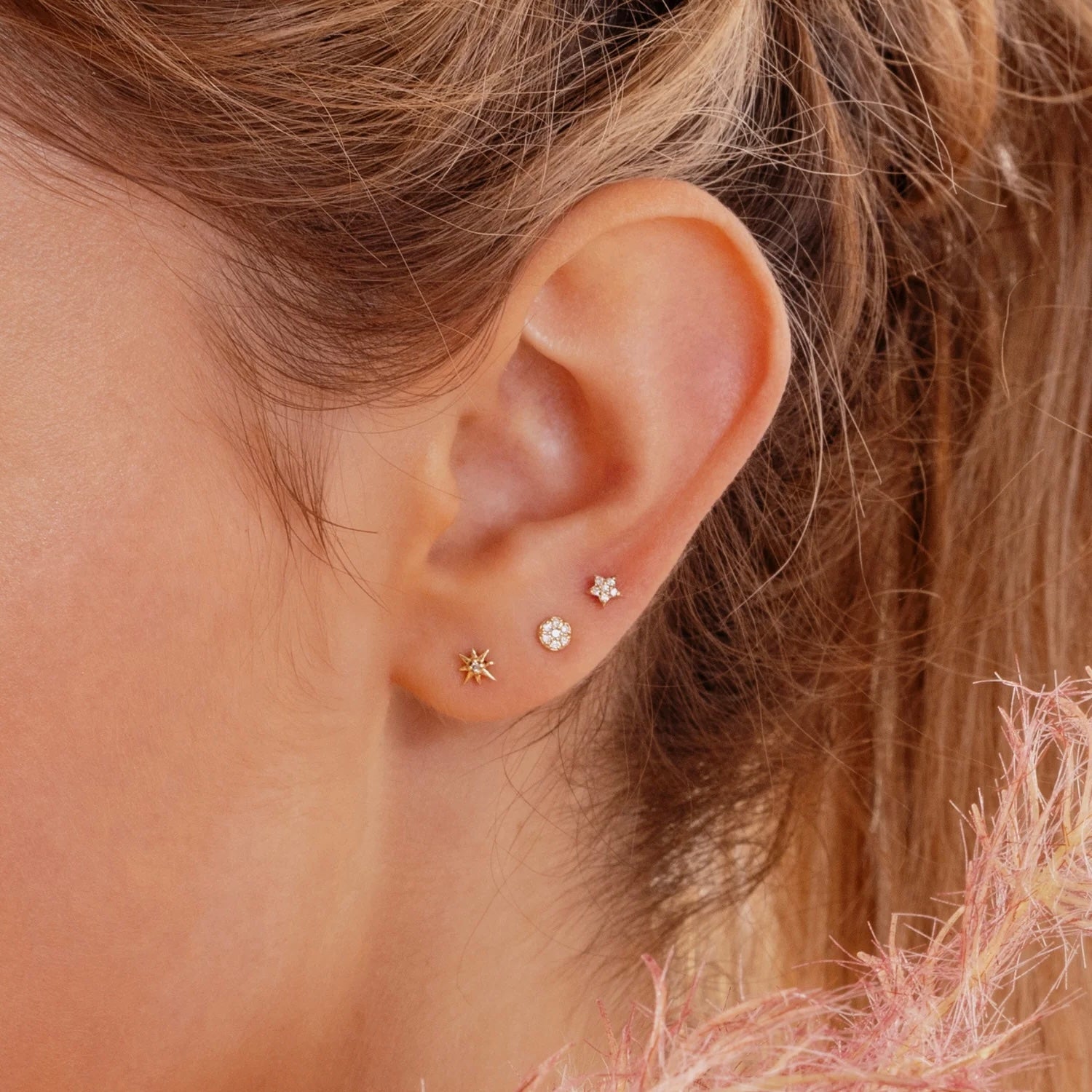 PIERCINGS STARS BAÑADO EN ORO (1 UNIDAD)