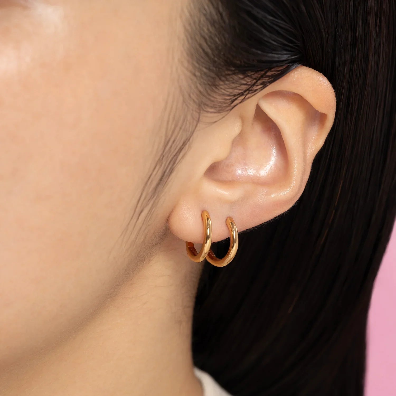 ARITOS LISAS BAÑADAS EN ORO 9MM