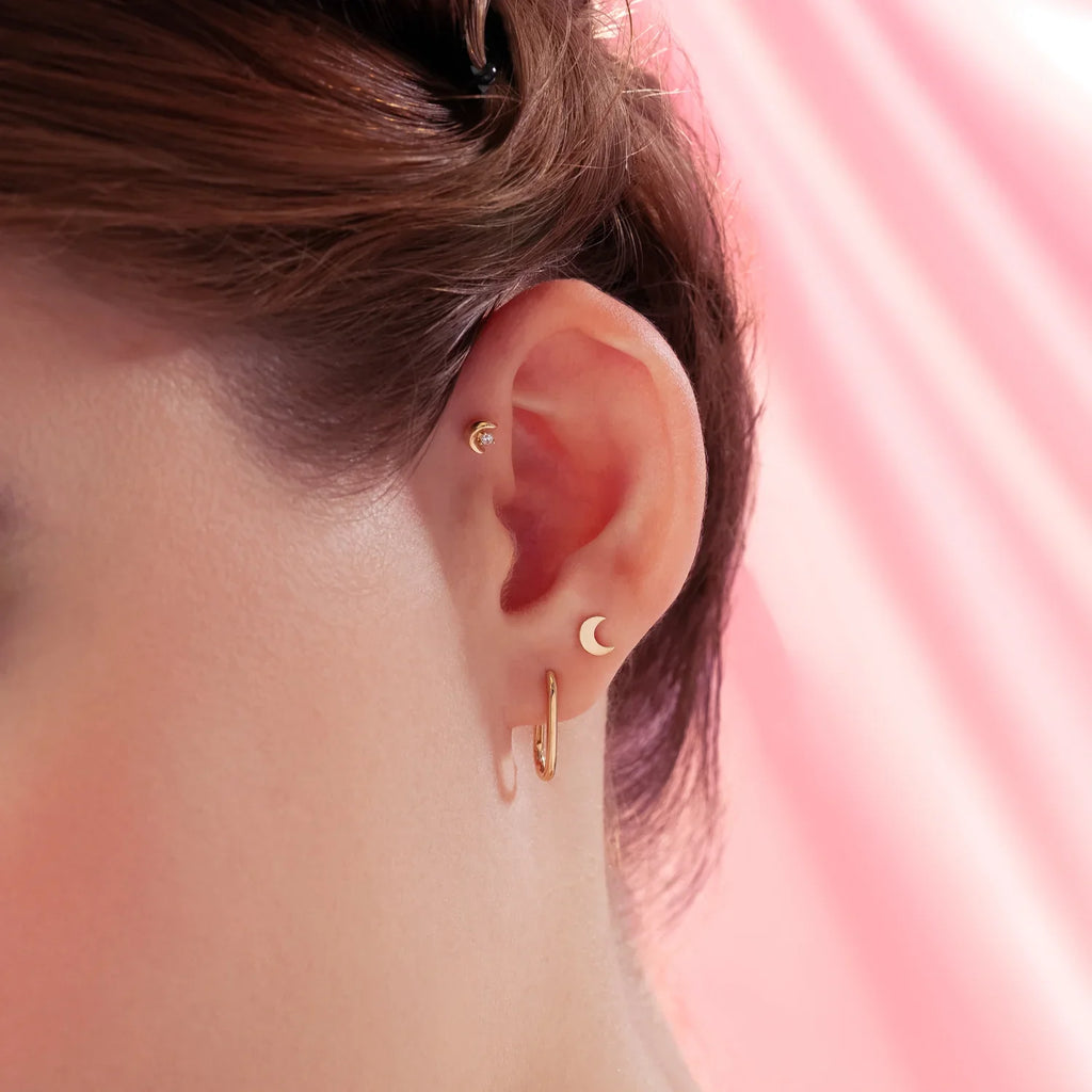 AROS LUNA LISA BAÑADOS EN ORO