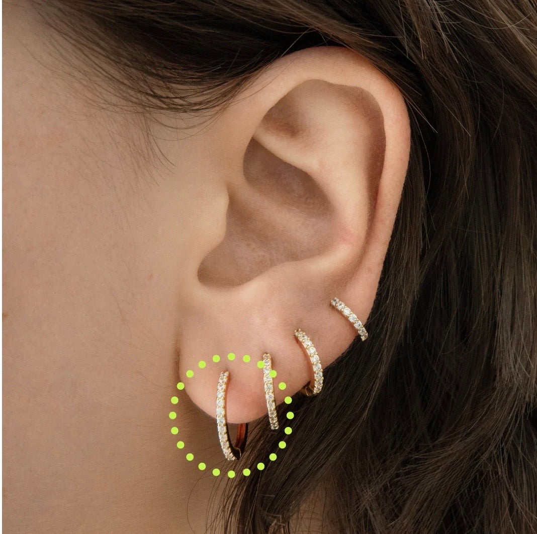 ARITOS SHINE BAÑADAS EN ORO 13MM