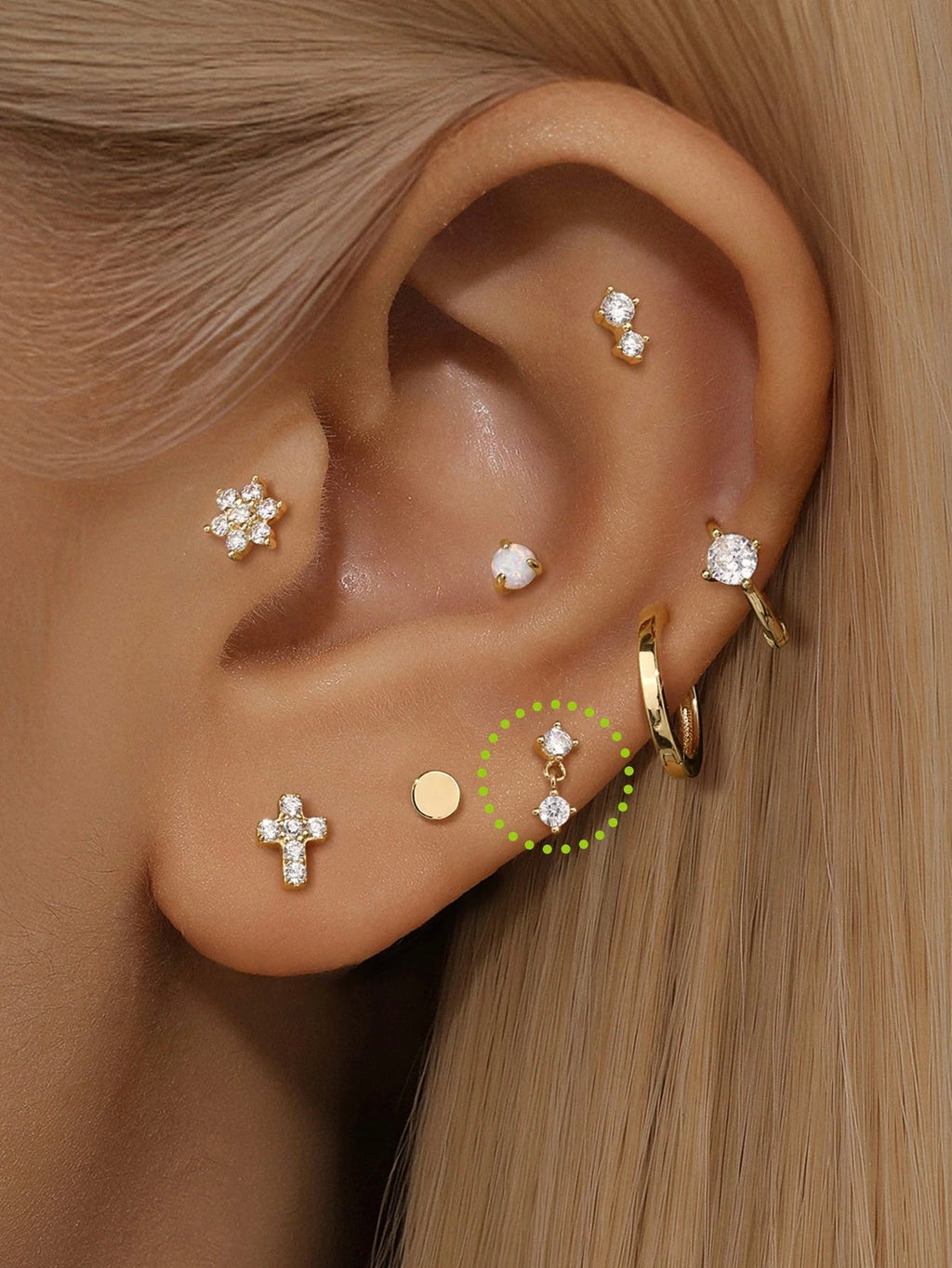 PENDIENTES DOBLE BAÑADOS EN ORO