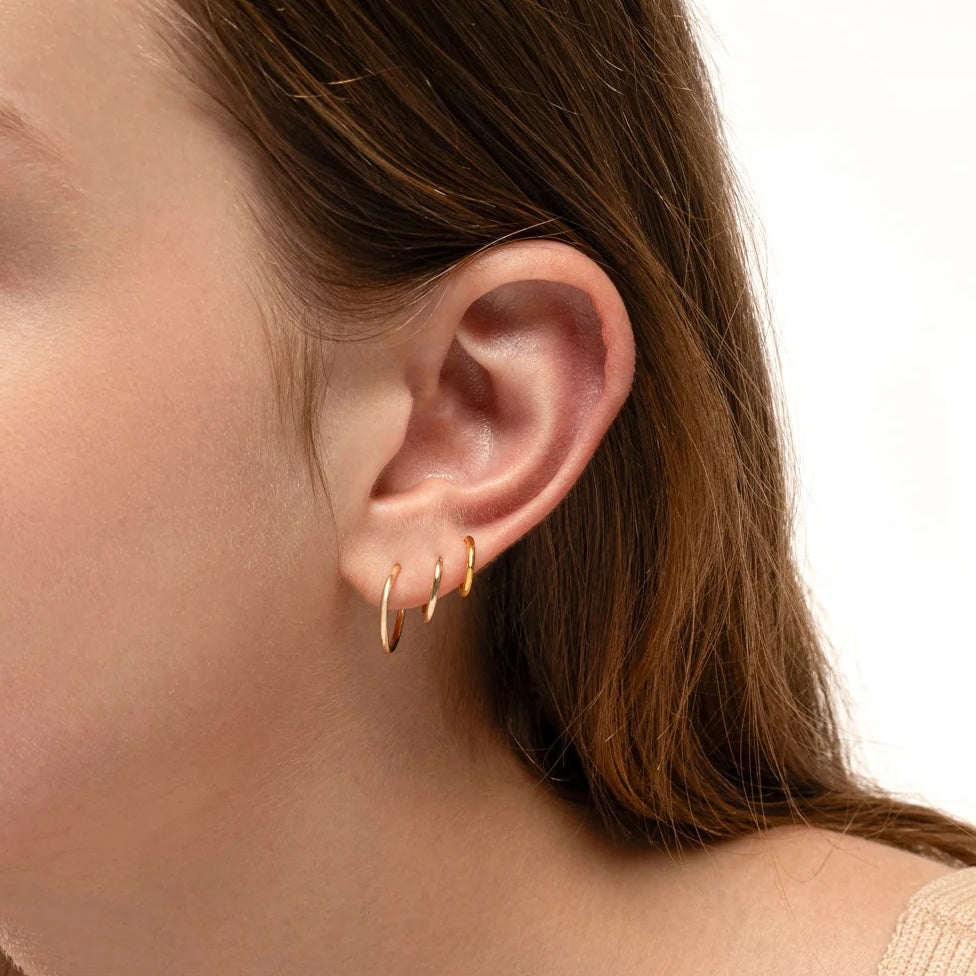 ARITOS BAÑADAS EN ORO 12MM