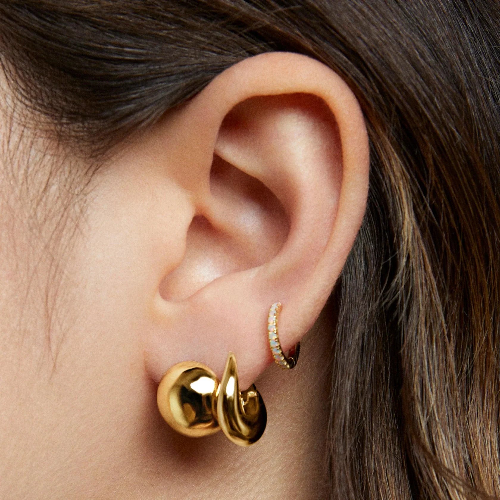 ARITOS BUBBA BAÑADAS EN ORO