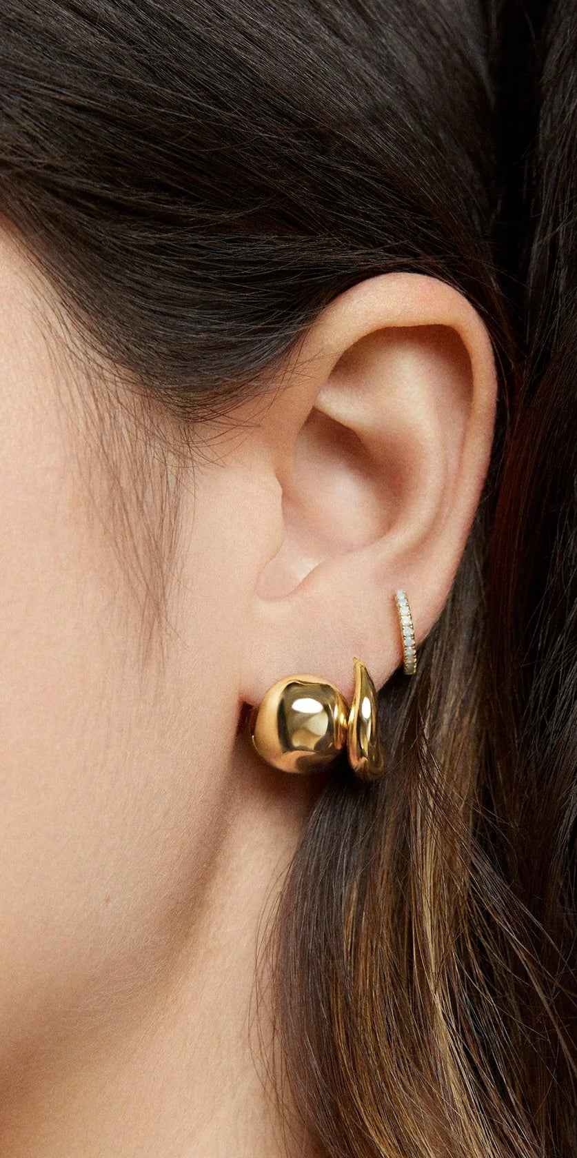 ARITOS BUBBA BAÑADAS EN ORO