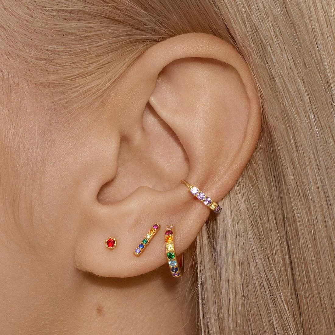 PIERCINGS EN CIRCONIA BAÑADO EN ORO (1 UNIDAD)