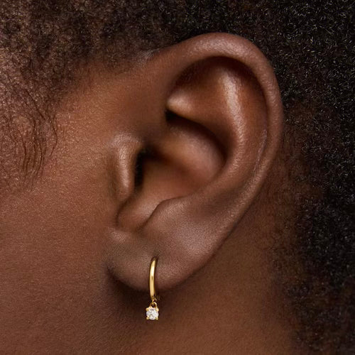 ARITOS CIRCONIA BAÑADAS EN ORO