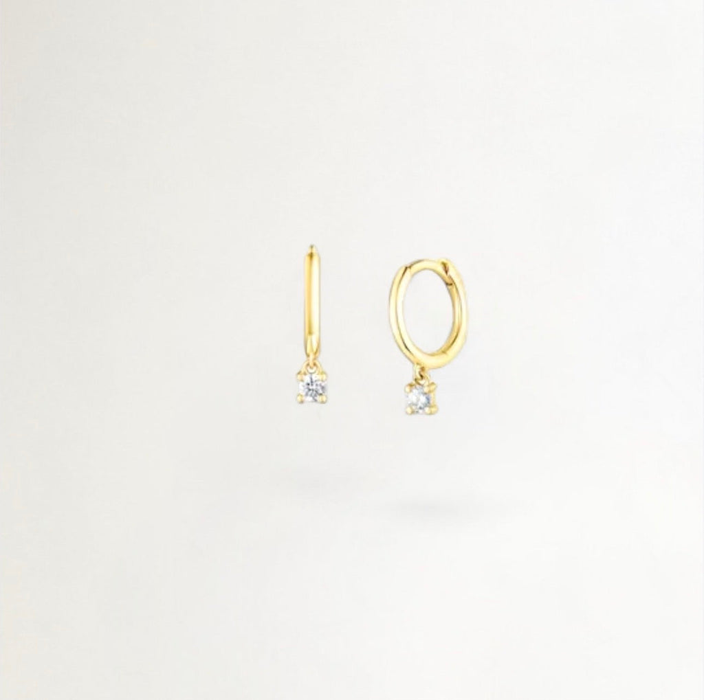 ARITOS CIRCONIA BAÑADAS EN ORO