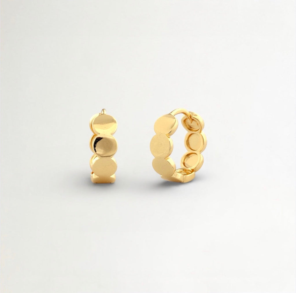 ARITOS BRILLANTES BAÑADAS EN ORO 13MM