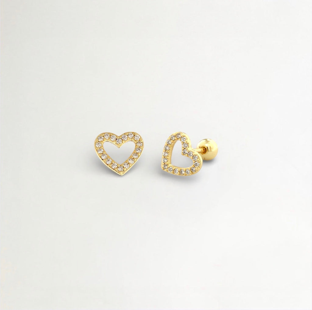 PIERCINGS CORAZON CIRCON BAÑADO EN ORO (1 UNIDAD)