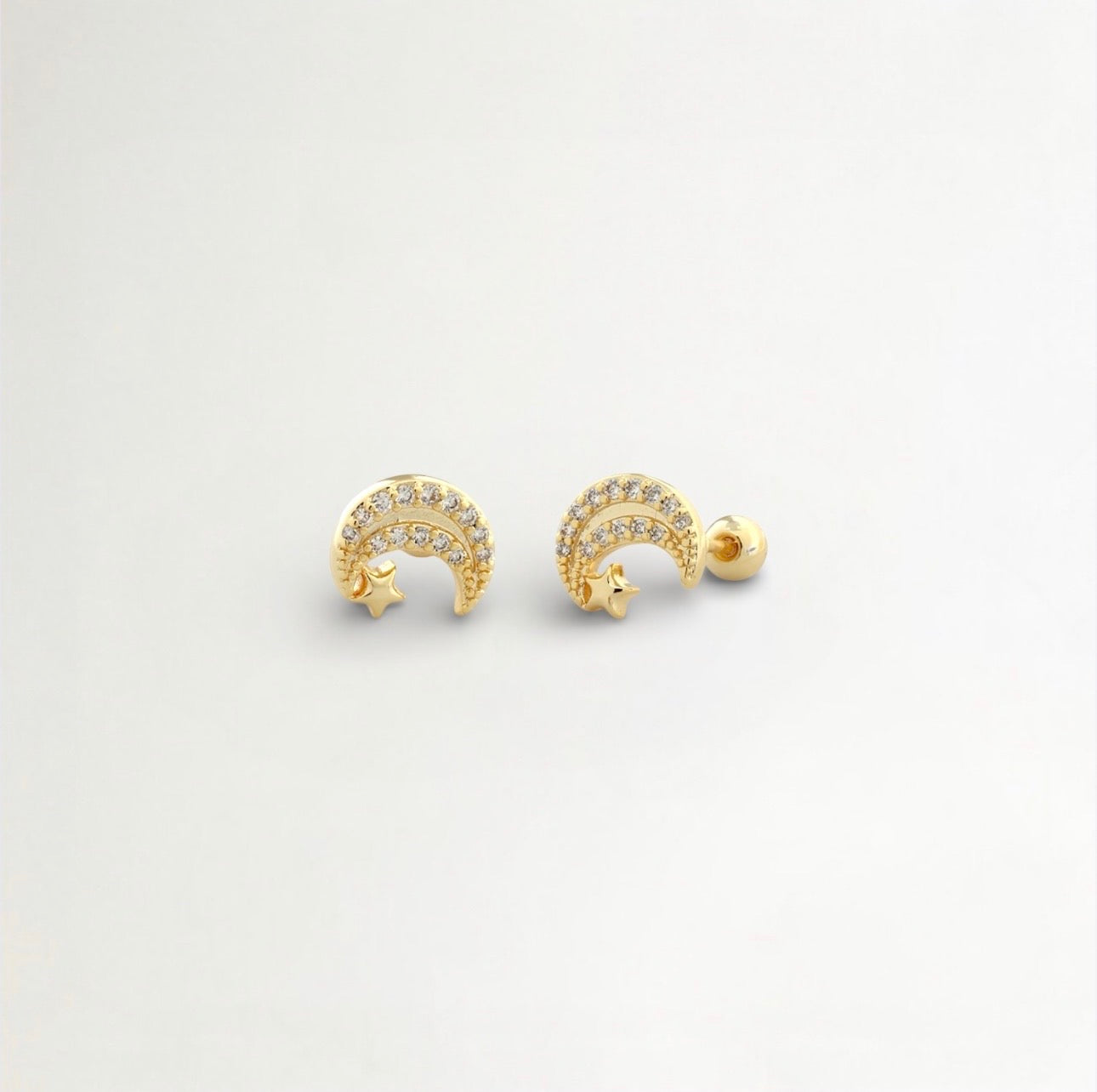 PIERCINGS LUNA CIRCONIA BAÑADO EN ORO (1 UNIDAD)