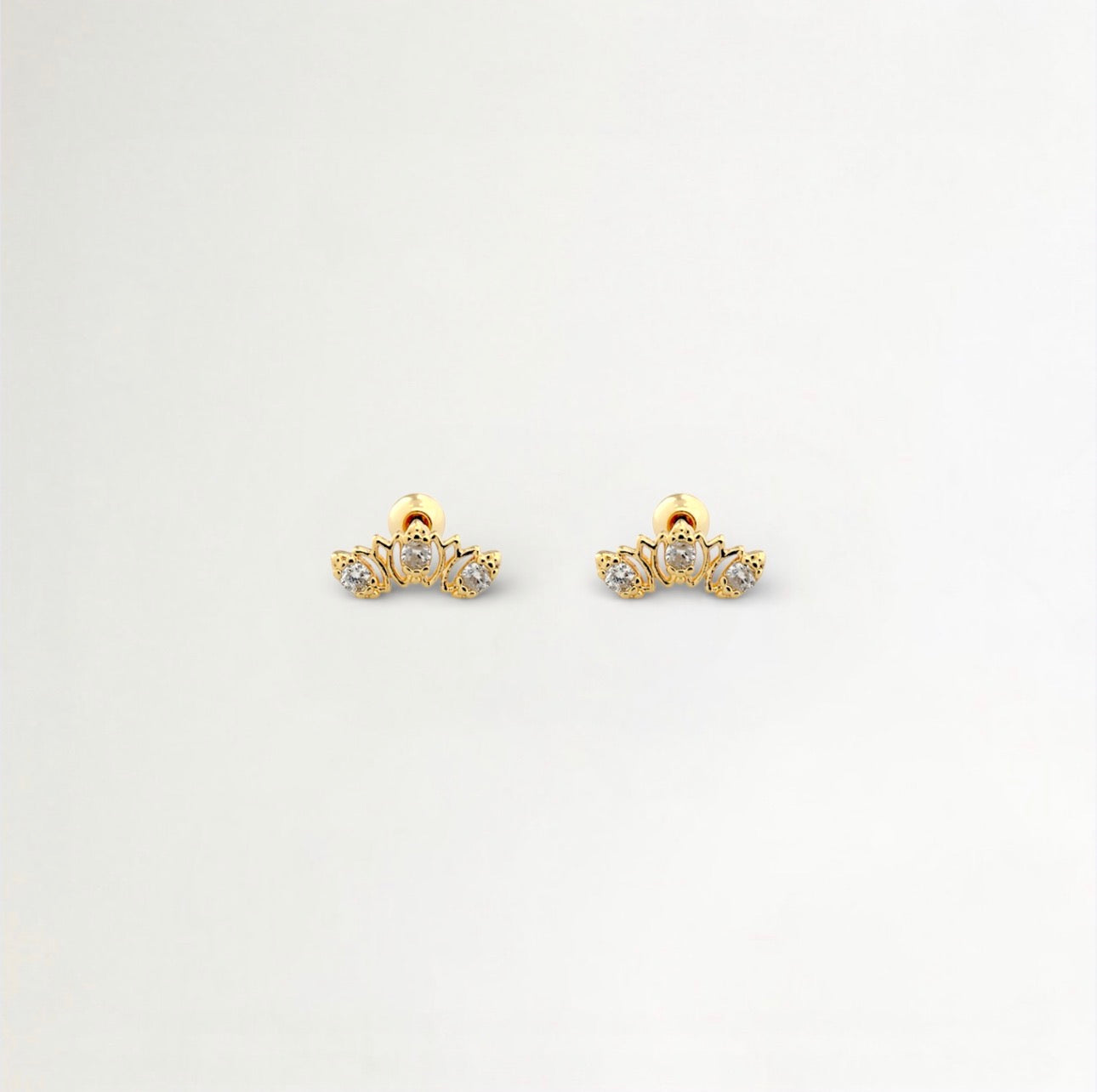 PIERCINGS CORONA BAÑADO EN ORO (1 UNIDAD)