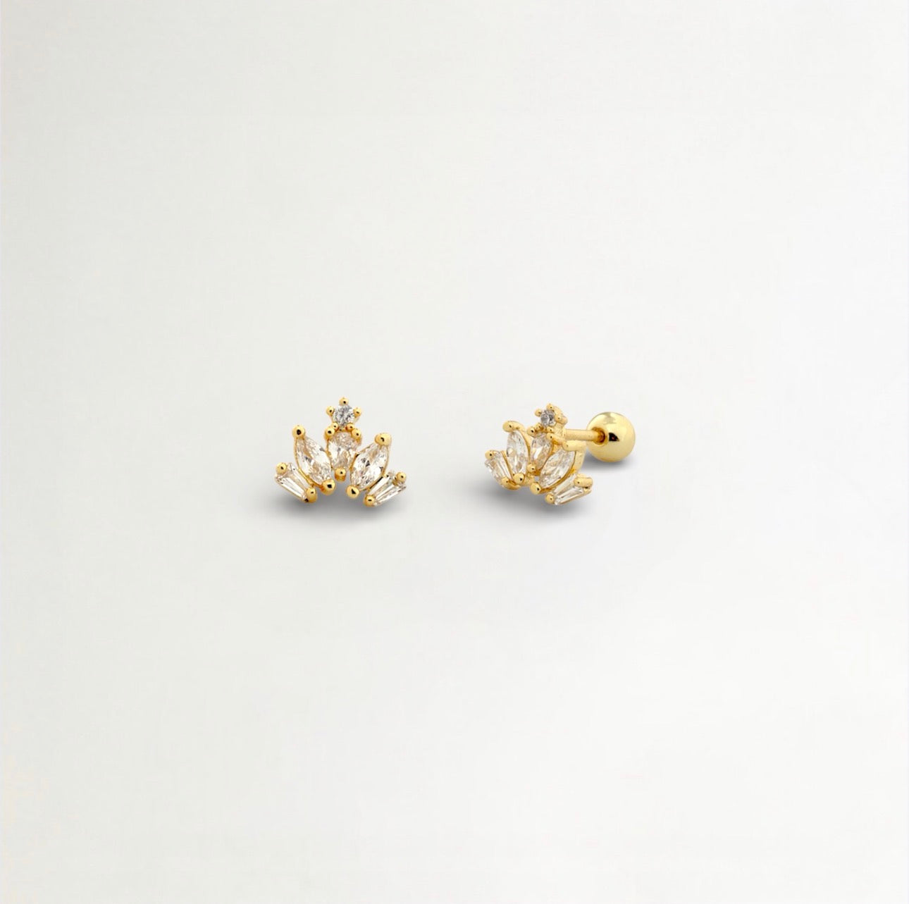 PIERCINGS CORONA ESTRELLADA BAÑADO EN ORO (1 UNIDAD)