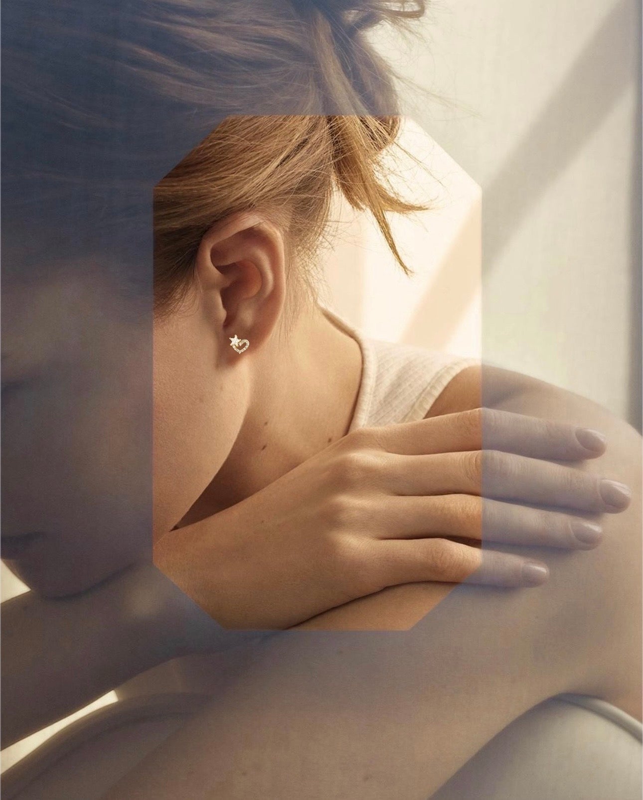 CORAZON BRILLANTE BAÑADO EN ORO (1 UNIDAD)