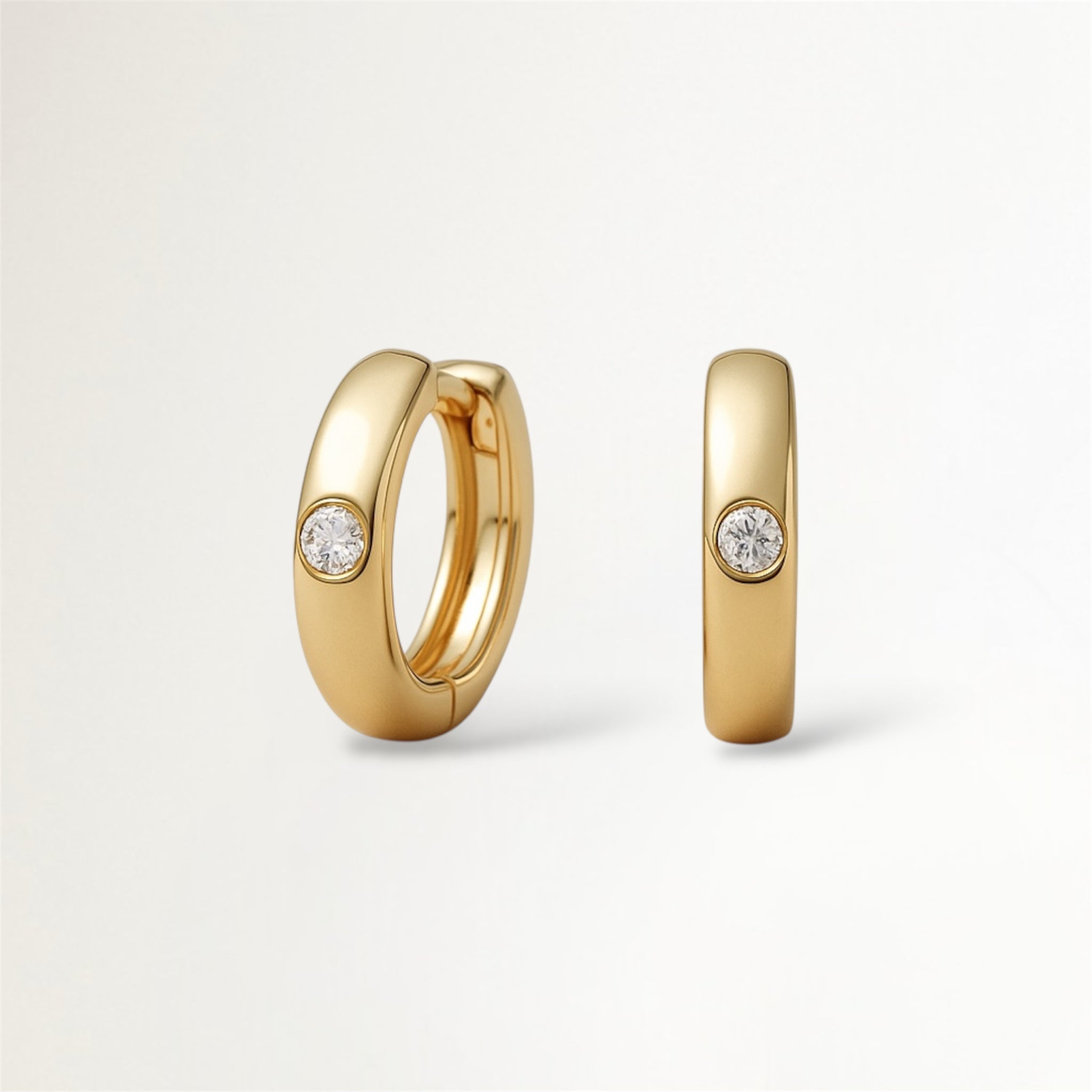 ARGOLLAS DORADAS CON CIRCON CENTRAL