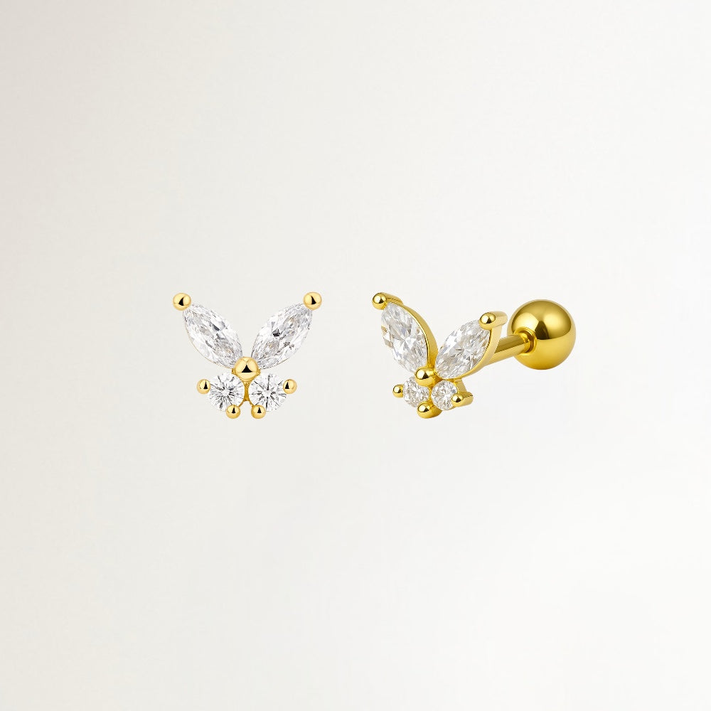 MARIPOSA BRILLANTE CON ENGASTE Y CIRCONES