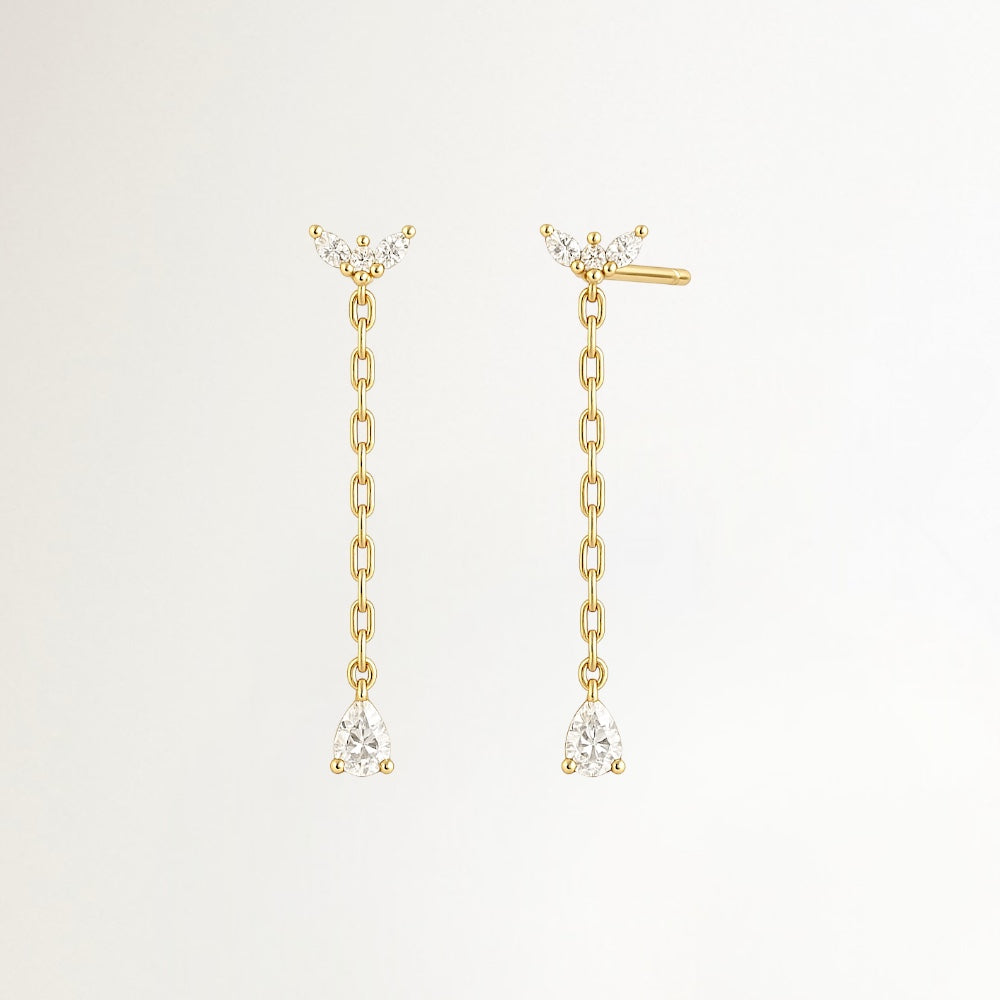 AROS CADENA CON LAGRIMA CIRCON