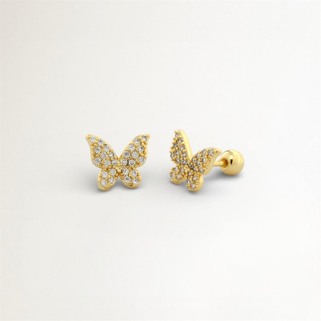 PIERCINGS MARIPOSA BAÑADO EN ORO (1 UNIDAD)
