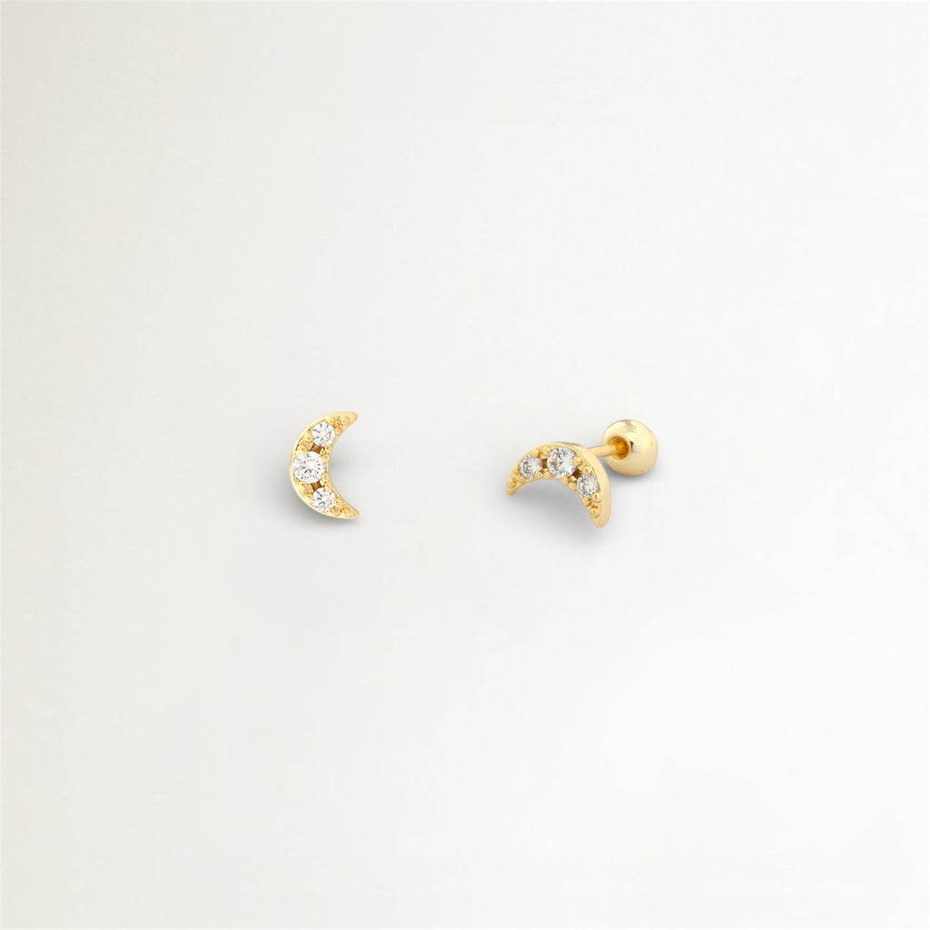 PIERCINGS LUNA CIRCON BAÑADO EN ORO (1 UNIDAD)