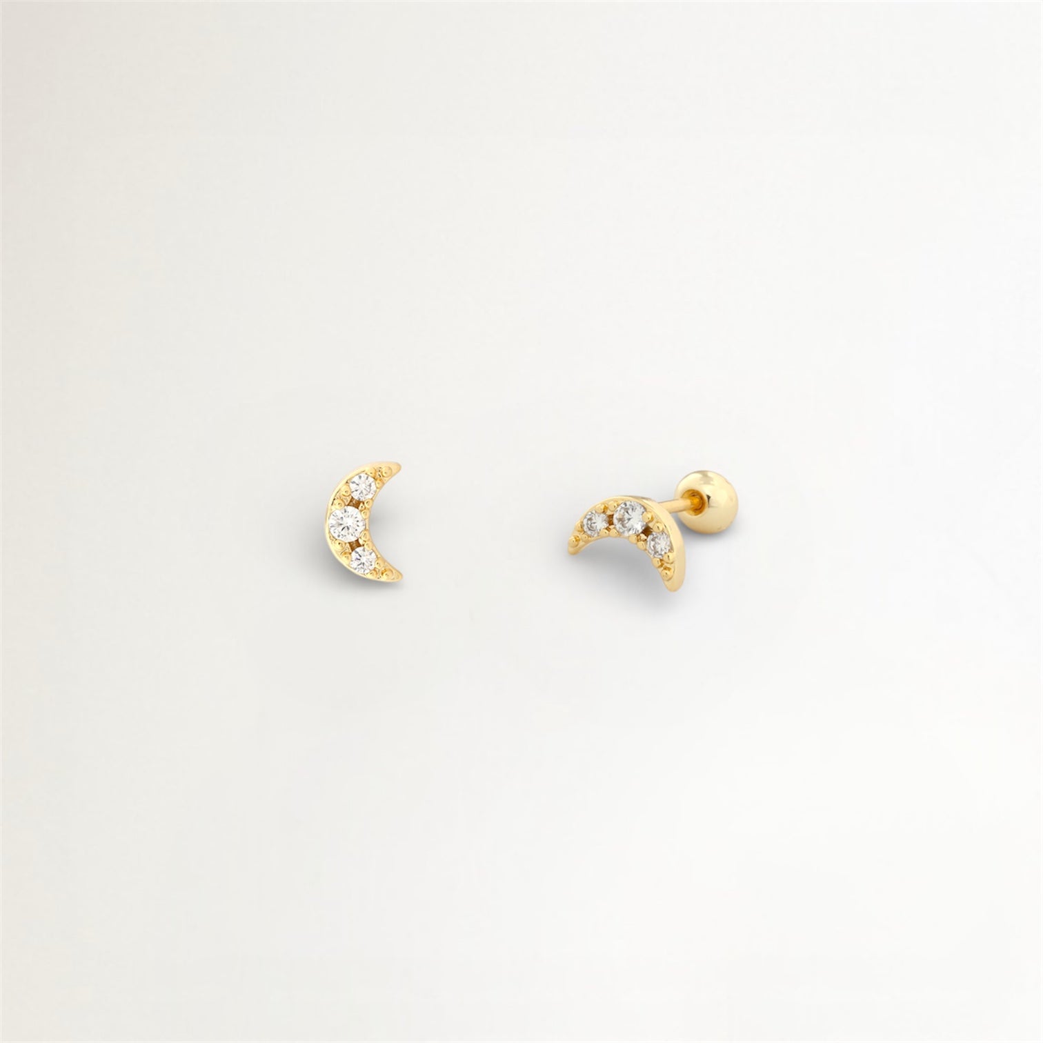 PIERCINGS LUNA CIRCON BAÑADO EN ORO (1 UNIDAD)