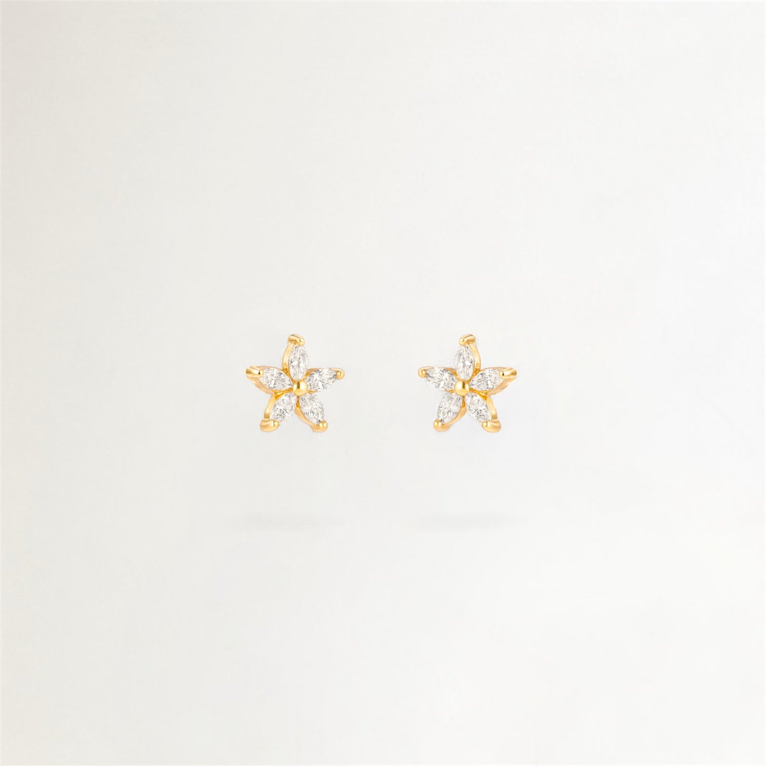 AROS FLORAL CIRCONIA BAÑADOS EN ORO