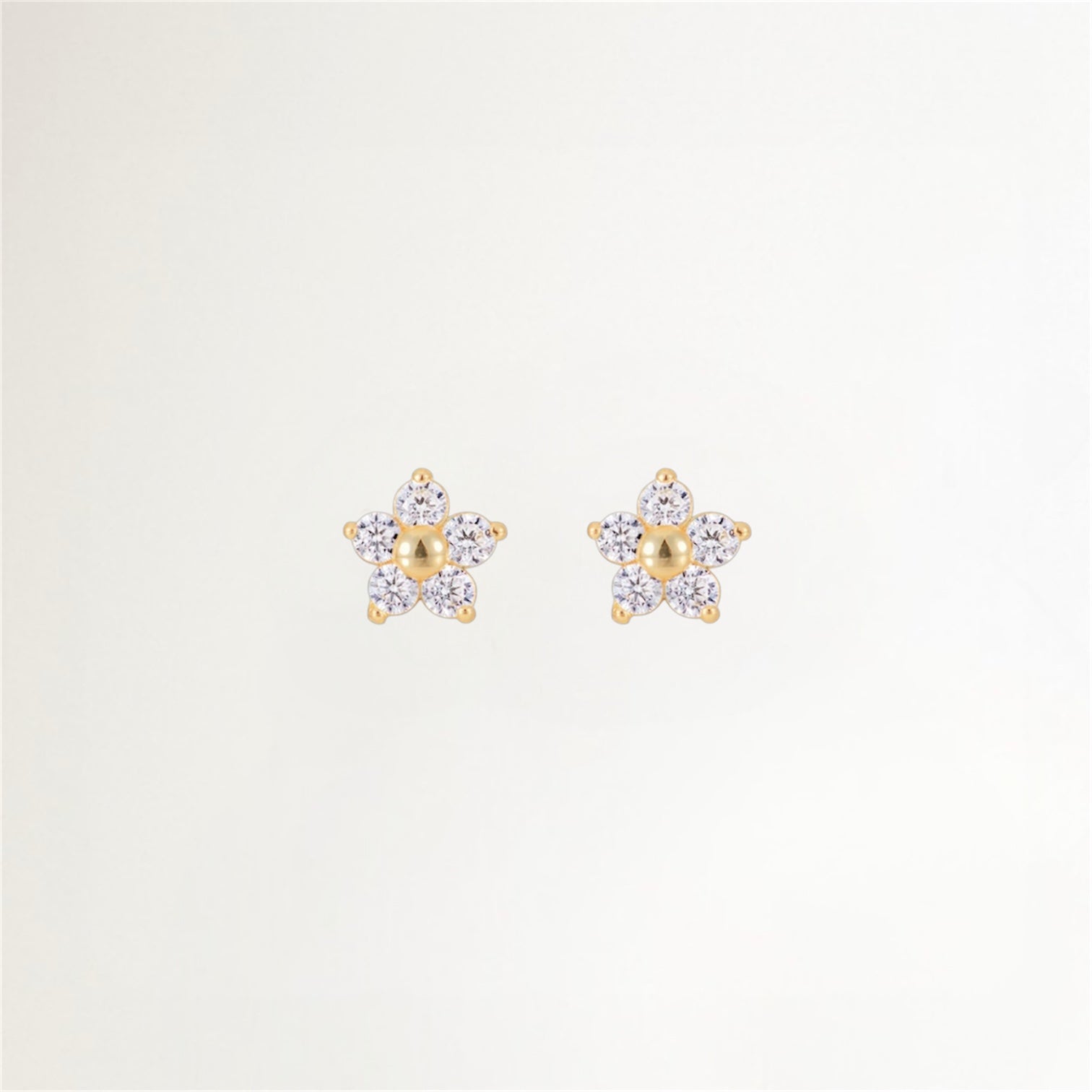 AROS FLORALES EN CIRCONIA BAÑADOS EN ORO