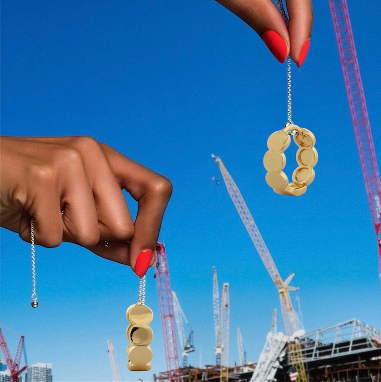 ARITOS BRILLANTES BAÑADAS EN ORO 13MM