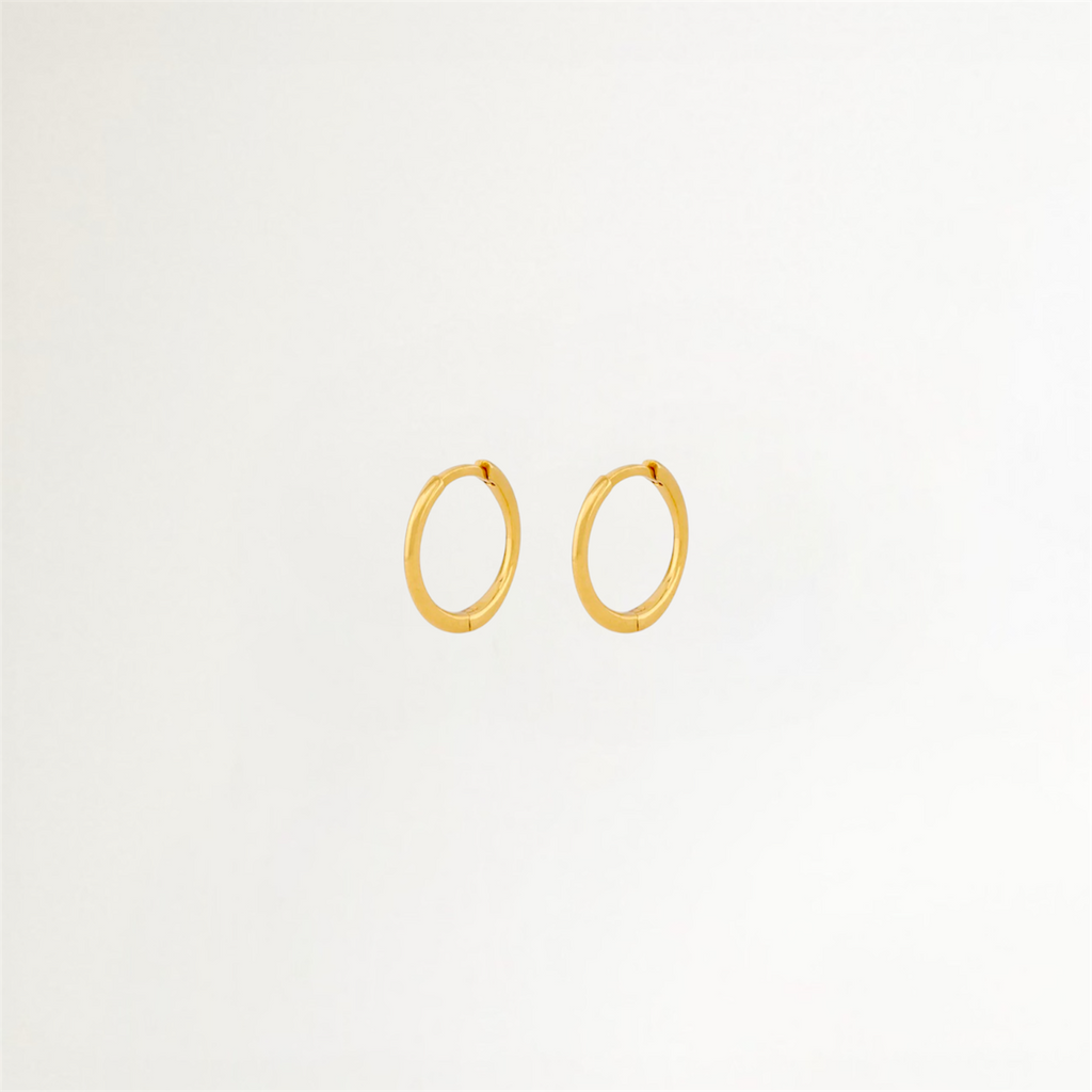 ARITOS LISAS BAÑADAS EN ORO 9MM