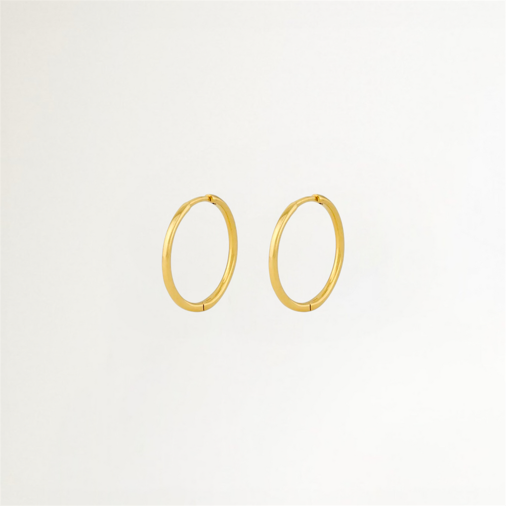 ARITOS LISAS BAÑADAS EN ORO 13MM