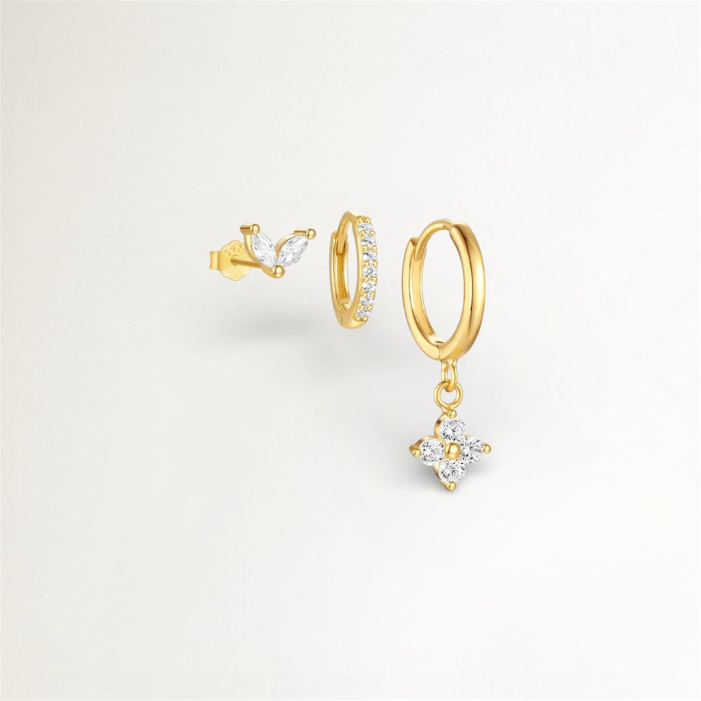 SET DE AROS BAÑADOS EN ORO